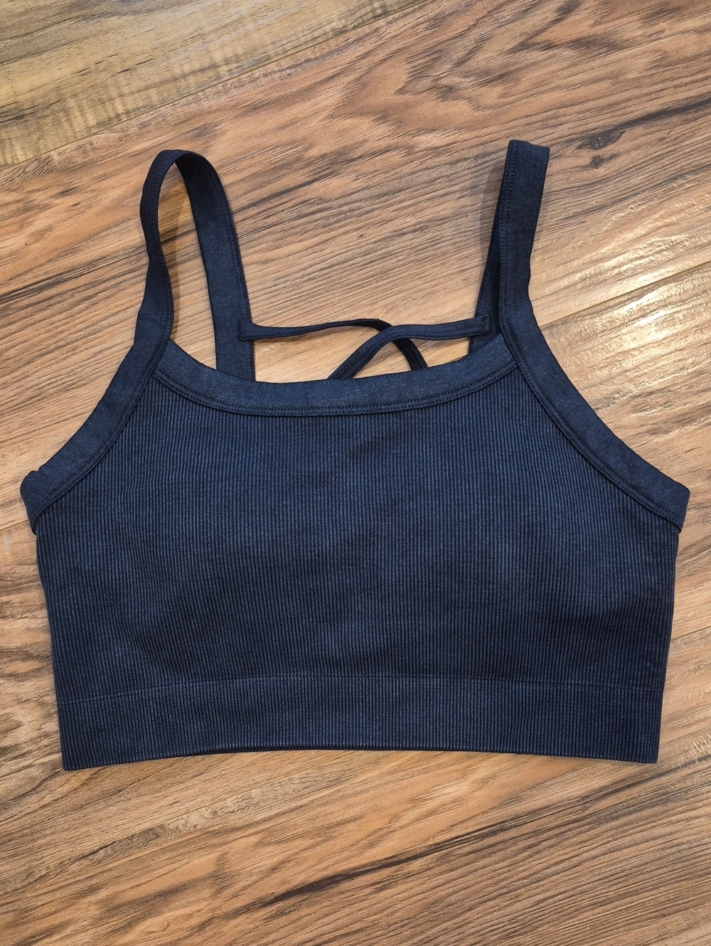 YOGALICIOUS - Women’s Ribbed Strappy Bralette - Navy